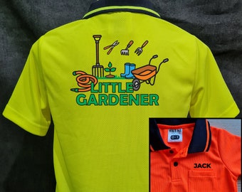 Little Gardener + Name on pocket : Kid Hi-Vis Polo