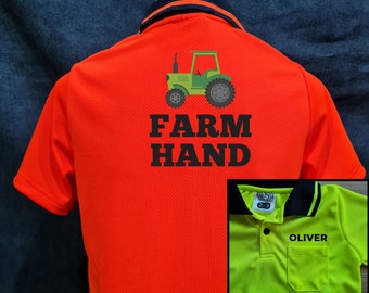 Farm Hand + Name on pocket : Kid Hi-Vis Polo