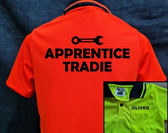 Apprentice Tradie + Name on pocket : Kid Hi-Vis Polo