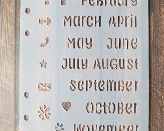 Stencil for Ring Planners Bullet Journaling Blank Planner Months Bullet Points Planner Icons Personal Franklin Covey Compact