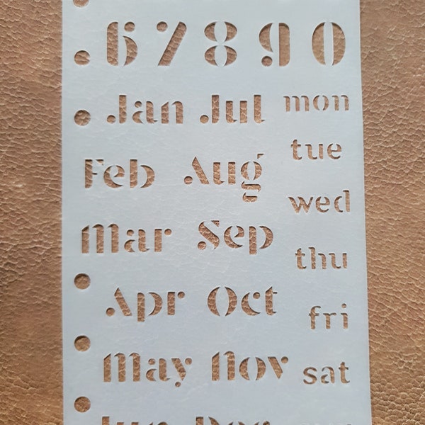 Bullet Journal Planner Stencil Months Weekdays Numbers Personal