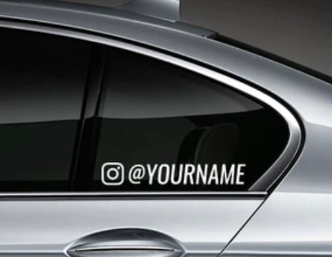 Personalised Instagram Handle Car Sticker Vinyl Decal Etsy