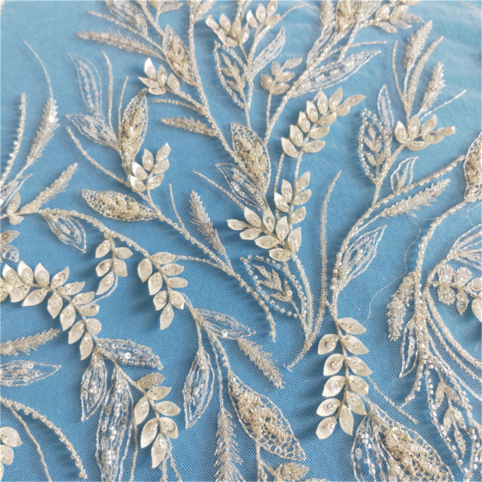 High Quality Sequin Lace Fabric Heavy Beaded Lace Embroidery Etsy