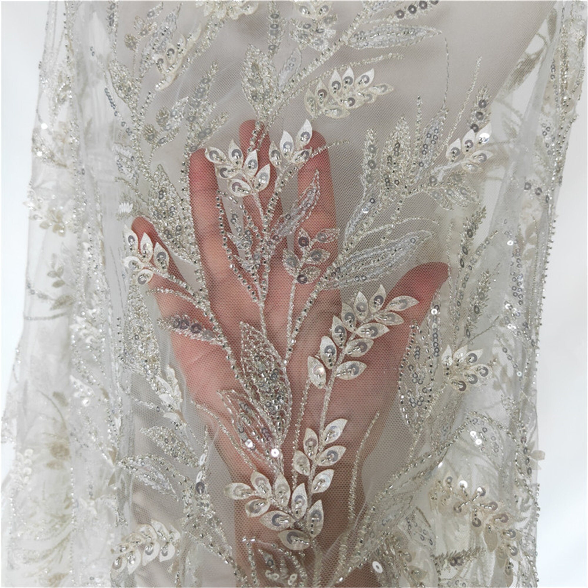 High Quality Sequin Lace Fabric Heavy Beaded Lace Embroidery Etsy