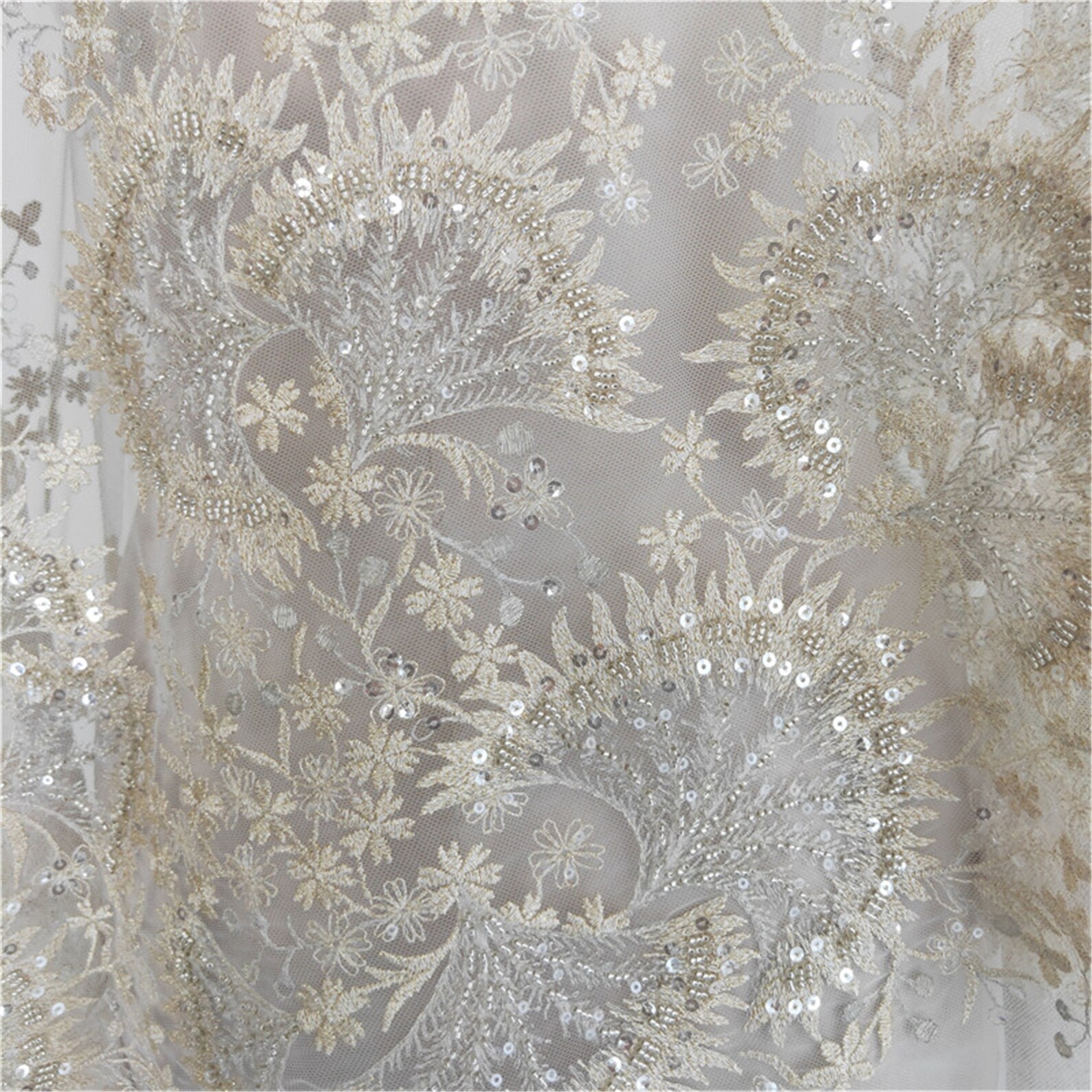Exquisite Embroidery Lace Fabric Sequin Lace Heavy Beaded Etsy