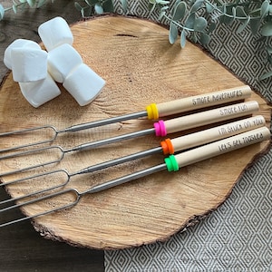 Roasting Sticks - S’mores Sticks - Engraved Punny Roasting Sticks - Customizable S’mores Sticks