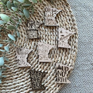 Minnesota Wooden Magnets - Custom Order or Select a Pre-made Design