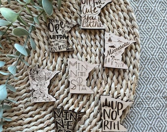 Minnesota Wooden Magnets - Custom Order or Select a Pre-made Design