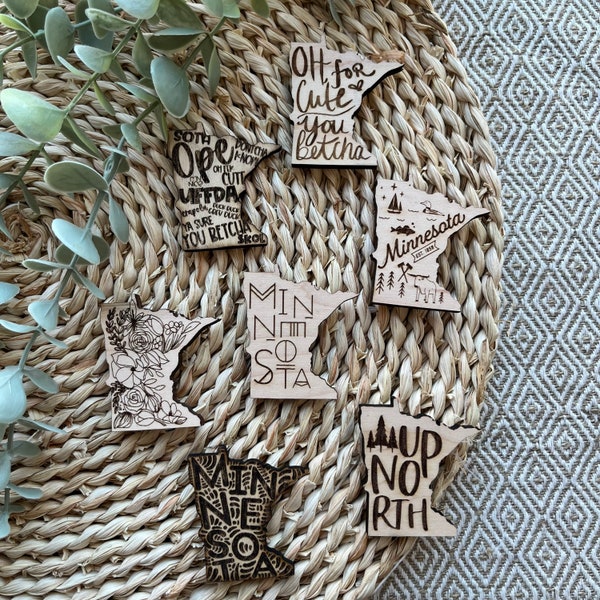 Minnesota Wooden Magnets - Custom Order or Select a Pre-made Design