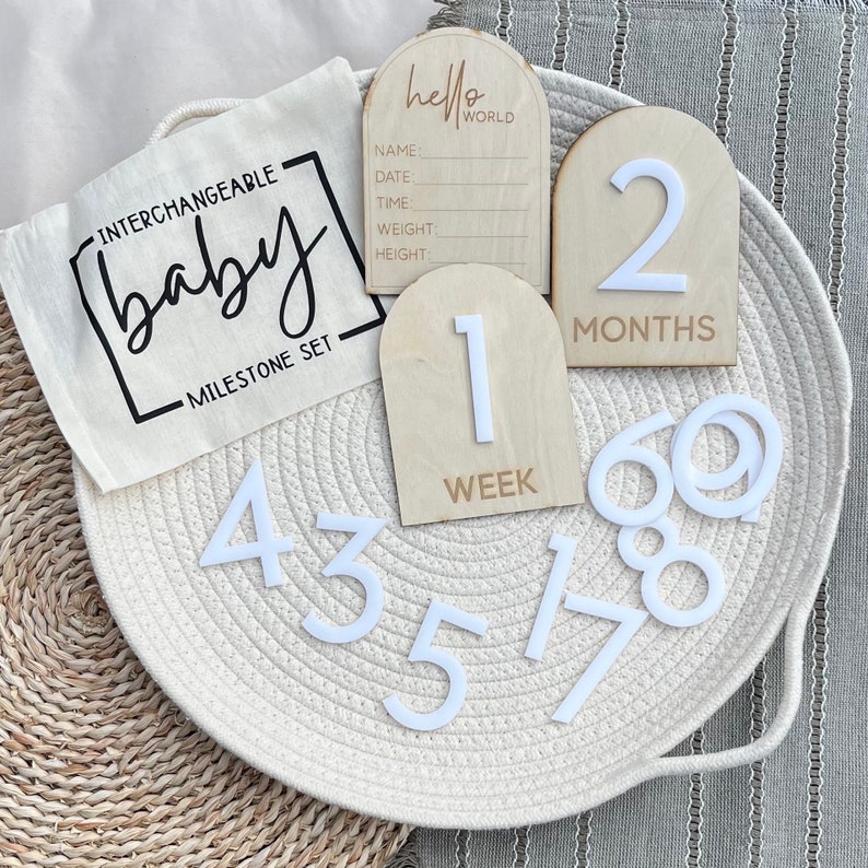 Interchangeable Baby Milestone Set: Newborn Photo Props - Etsy