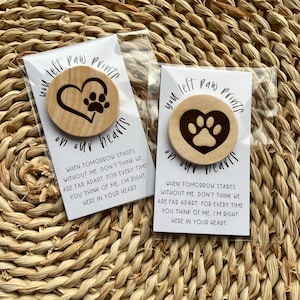 Pocket Hug for Pet Loss - Optional Personalization - Wood Engraved Token - Gift for a Loss - Paw Prints on my Heart - Miss You Gift