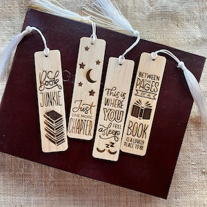Wooden Engraved Bookmarks - Gift for Book Lovers