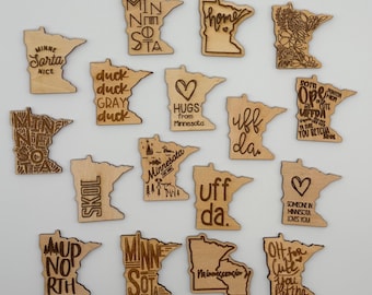 Minnesota Wooden Magnets - Custom Order or Select a Pre-made Design