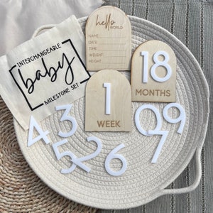Conjunto de hitos / Conjunto de hitos de bebé intercambiable / Accesorios fotográficos para recién nacidos / Personalizable