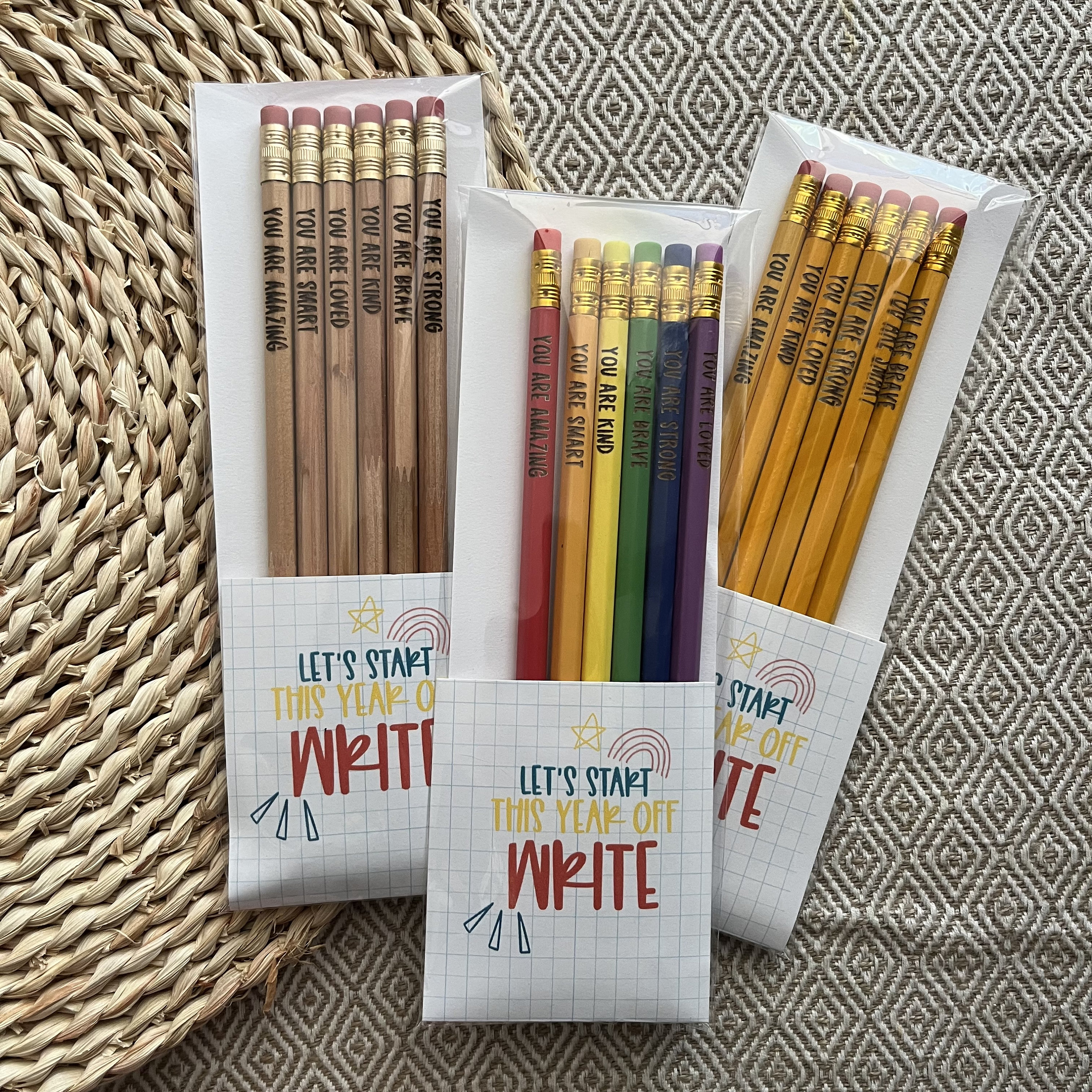 DASHENRAN Affirmation Pencil Set, Motivational Pencils, Personalized  Compliment Wood Pencils, Pencil Set for Sketching and Drawing, for Students  and