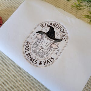 Wizard Sheep Crewneck Sweater | Embroidered Unisex Pullover Or Hoodie