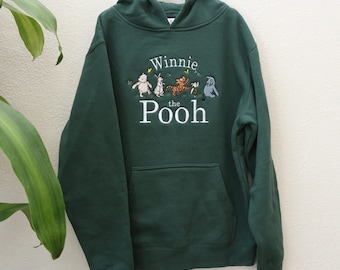 Dziecięca bluza z kapturem Kubuś Puchatek, haftowana, vintage'owa bluza młodzieżowa
