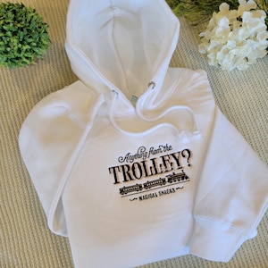 Anything From The Trolley Wizard School Embroidered Hoodie | 10 Oz Heavy-weight Hoodie