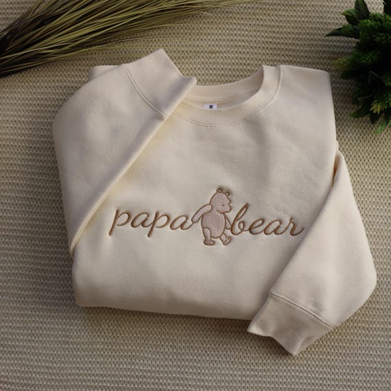Papa Bear Embroidered Crewneck & Hoodie