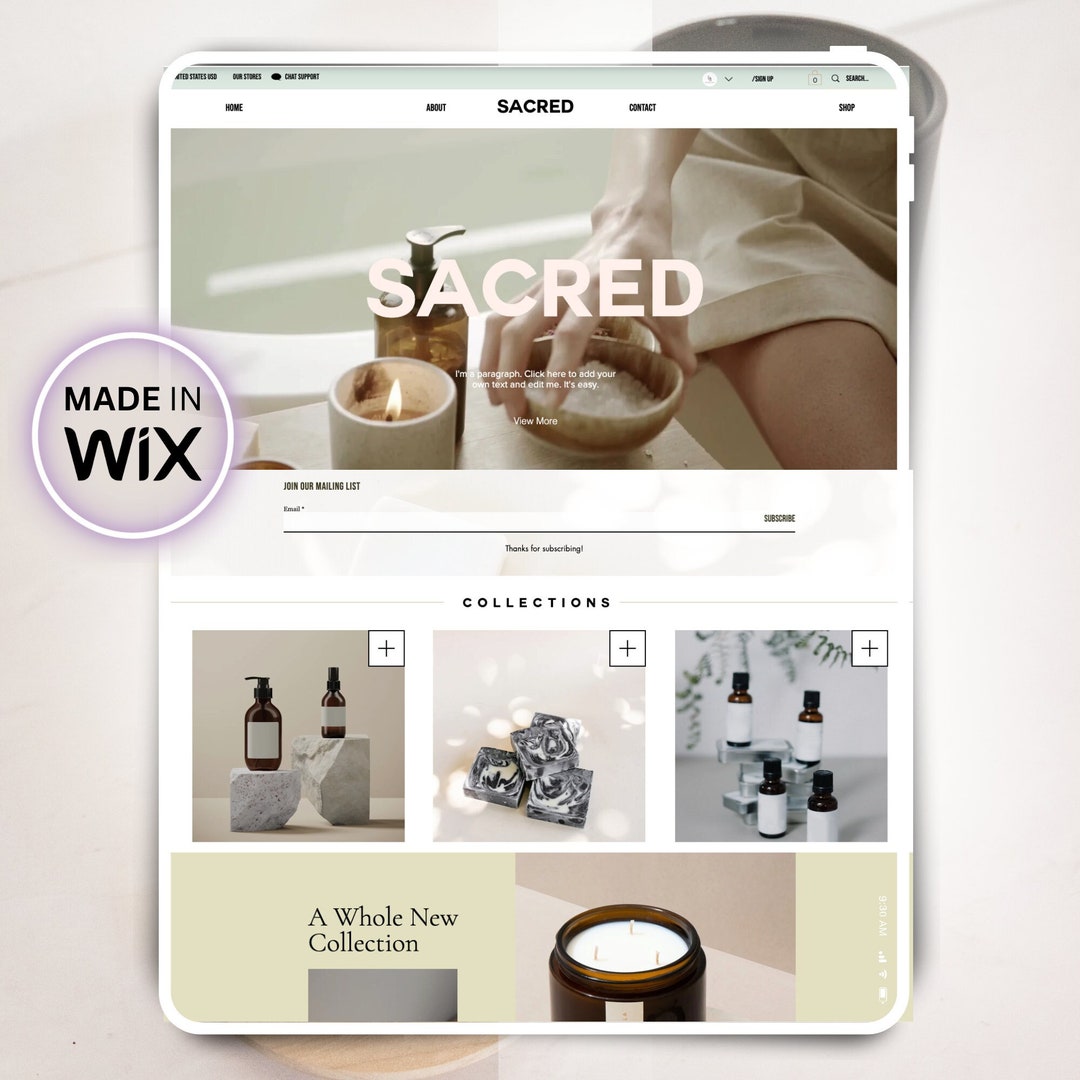 Candle Website Template, Product Website Template, Wix Website Template