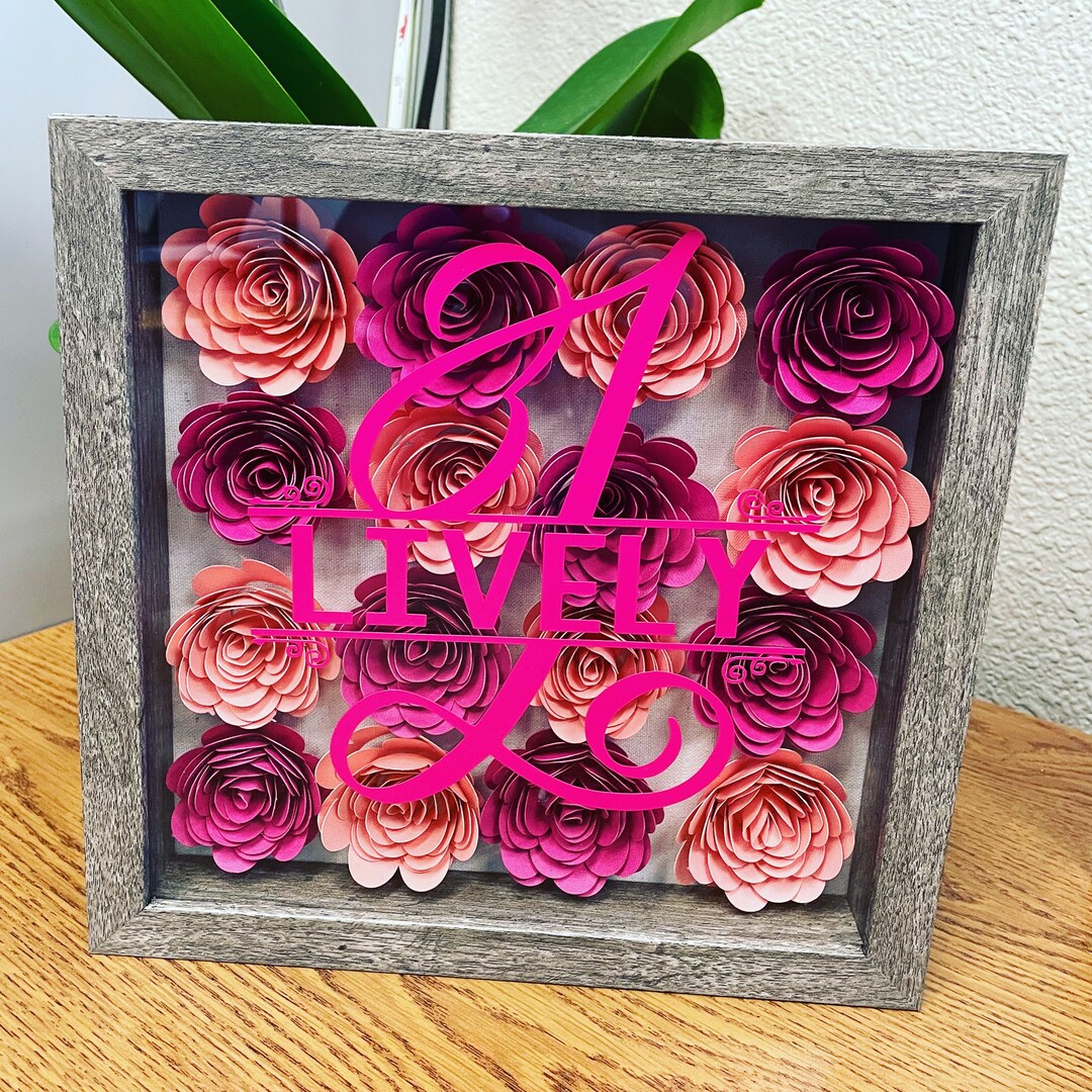 Floral Shadow Box, Family Shadow Box, Flowers Shadow Box Etsy