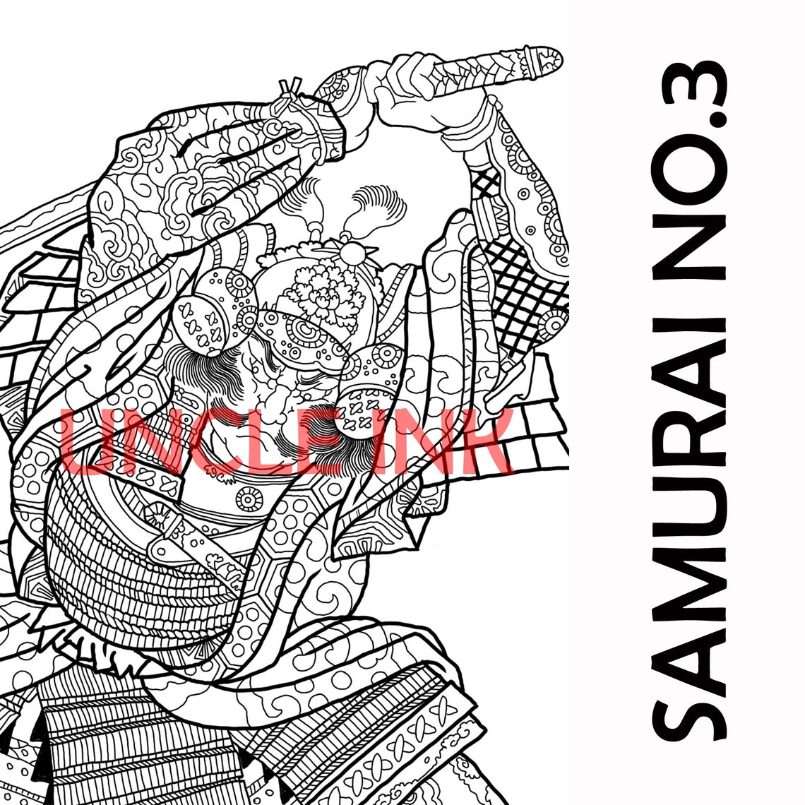 3 Samurai Coloring Pages Printable Coloring Pages - Etsy