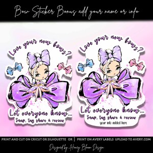 Bow Sticker Instant Download PNG Bow Add on Sticker Small Business