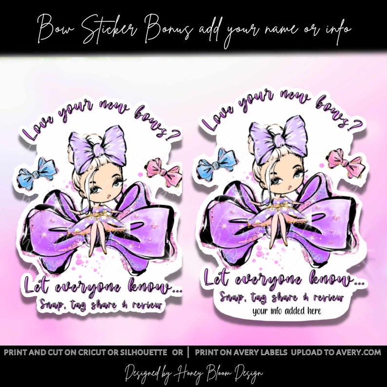 Bow Sticker Instant Download PNG Bow Add on Sticker Small - Etsy