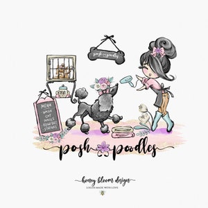 Dog Grooming Logo, Groomer Business Logo, Mobile Groomer Logo , Dog Boarding Logo, Cute Groomer Logo, Doggie Boutique DIY Instant Download