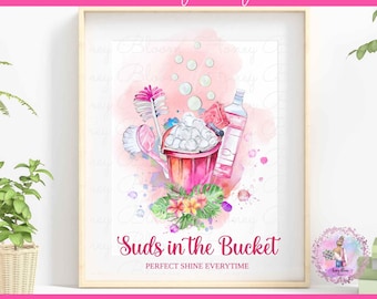Rosa-Reinigungs-Logo, Reinigungsmittel-Logo, buntes Reinigungs-Service-Logo, rosa-grünes Blumen-Reinigungs-Icons-Logo, Wohnheim-Büro