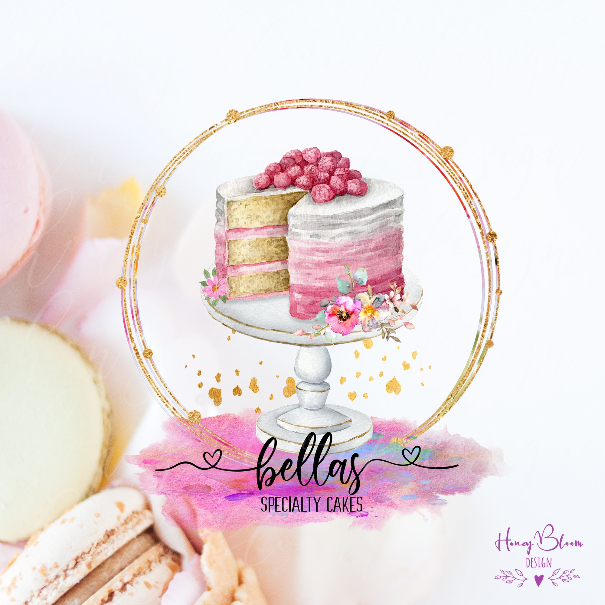 Specialty Cakes Bakery Logo Glass Cake Stand LogoCafe Etsy