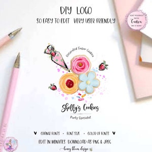 Cookie Bakery Logo | Frosted Cookies Logo | Catering Cookie Bakery Logo |  Home Bakery Shop Logo | Icing Bag Cookies Logo