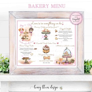 Adorable Doggie Bakery Menu, Add Your Logo or Use This One, Heathy