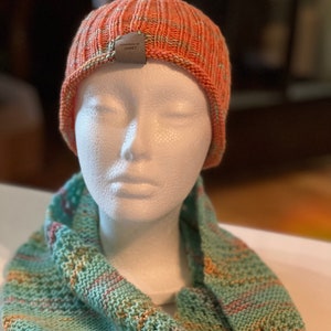 Mint Creamsicle Hat and Cowl Set image 1