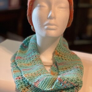 Mint Creamsicle Hat and Cowl Set image 8