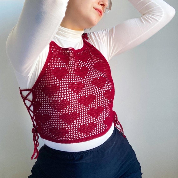 heart mesh top