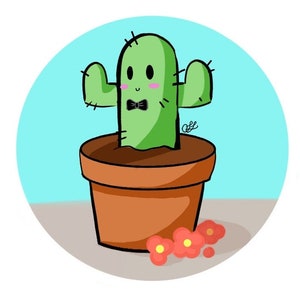 Snazzy Cactus- autocollant d'art numérique