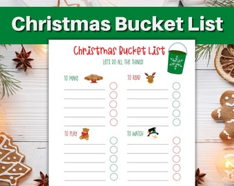Christmas Bucket List, Christmas Activity List, Family Activities for Christmas time