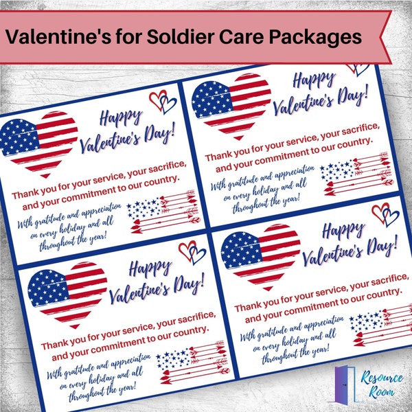 Soldier - Military Valentine's Day Card - Digital Download - Valentine's Care Package Card for Deployed Service Members
