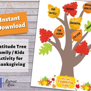 Gratitude Tree | Thankful Tree | Thanksgiving Gratitude Activity | Kids Thanksgiving Activity