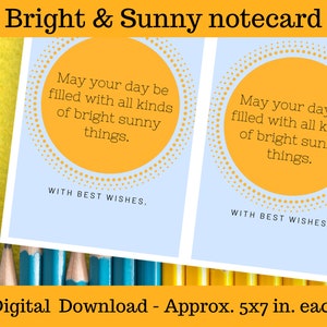 Notecard de pensamentos ensolarados brilhantes para idosos, amigos, parentes, vizinhos