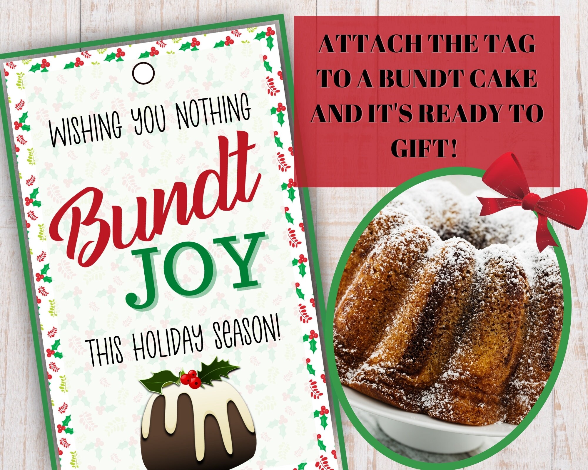 Bundt Cake Gift Tags Nothing Bundt Joy Tags Teacher Etsy