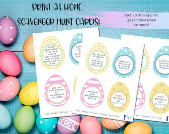 Easter Scavenger Hunt - Clue Cards lead to hidden Easter Basket!