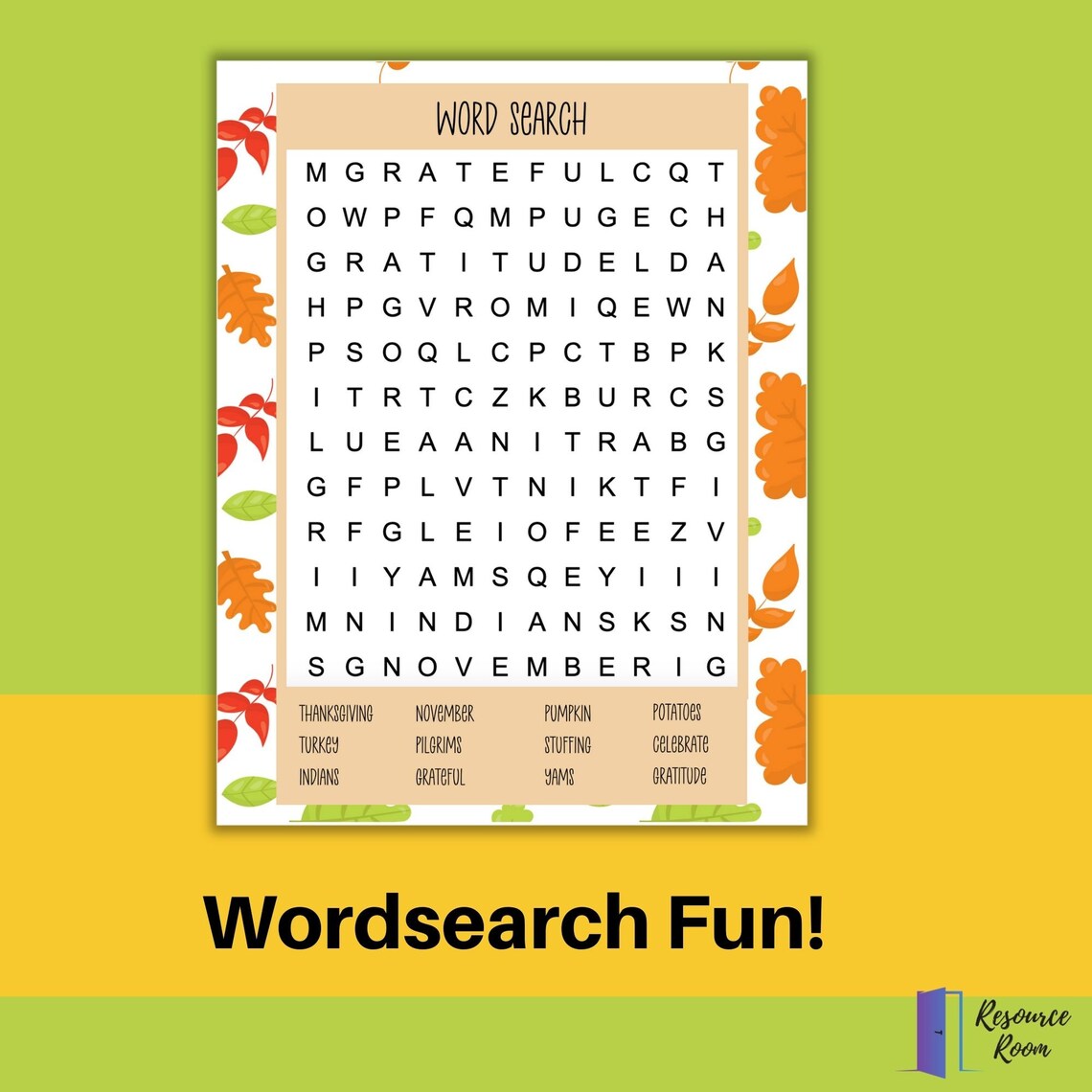 Thanksgiving Activity Bundle Word Search Scavenger Hunt - Etsy
