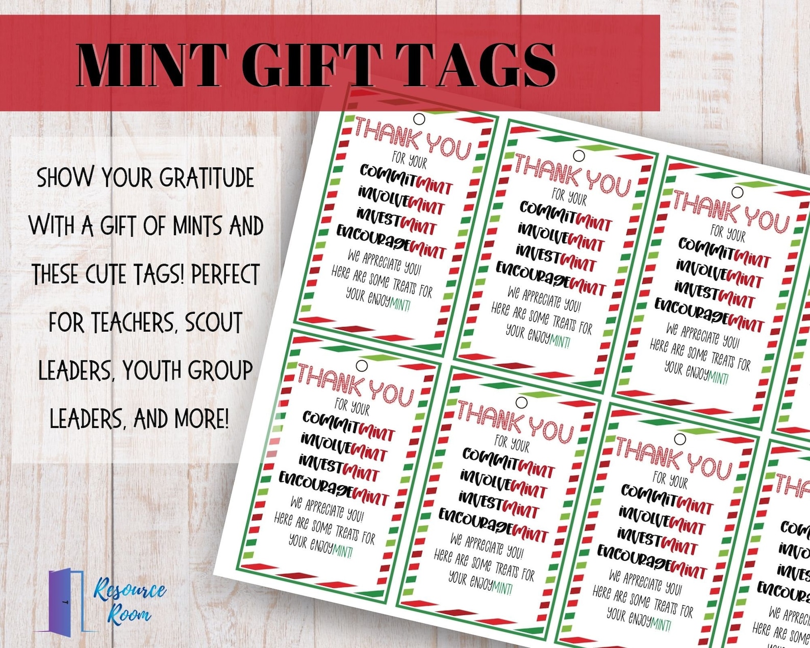 MINT Gift Tags, Printable Gift Tags, Teacher Appreciation Gift Tags - Etsy