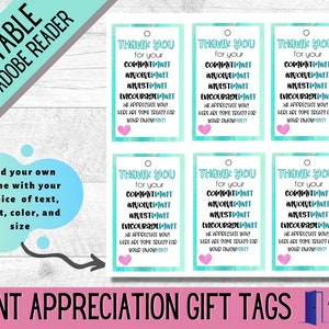 MINT Appreciation Gift Tags, Editable Mint Gift Tags, Printable Mint Appreciation Gift Tags