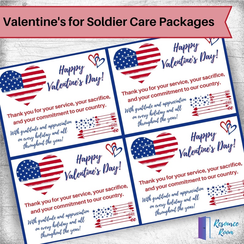 Soldier Military Valentine's Day Card Digital Download Valentine's Care