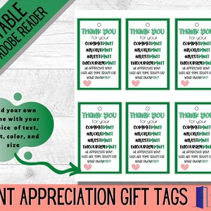 MINT Appreciation Gift Tags, Editable Mint Gift Tags, Printable Mint Appreciation Gift Tags