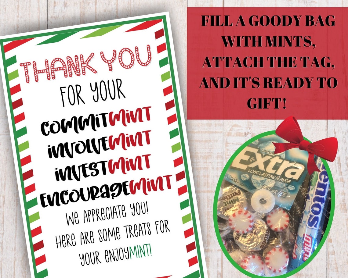 MINT Gift Tags, Printable Gift Tags, Teacher Appreciation Gift Tags - Etsy