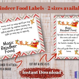 Magic Reindeer Food INSTANT DOWNLOAD Printable Treat Bag Topper & Label